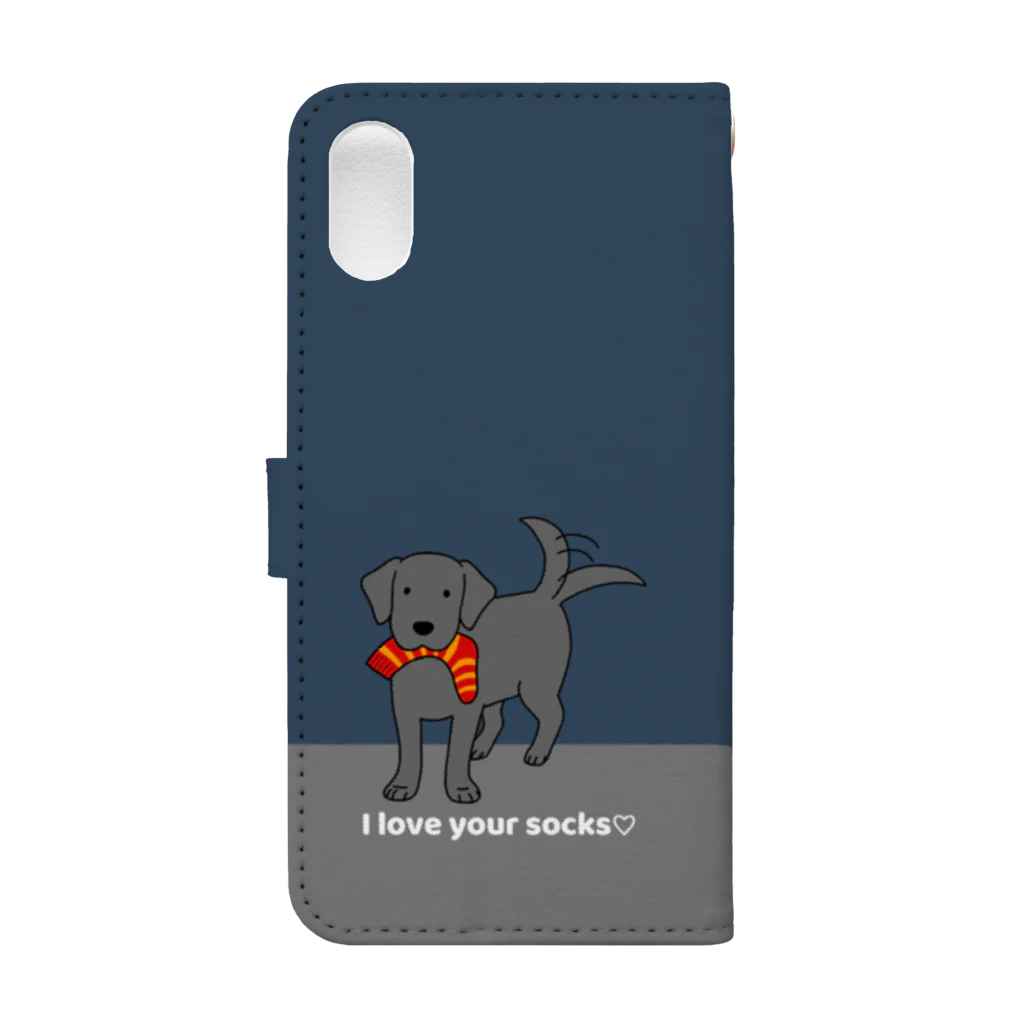 efrinmanのlabradorブラック（ネイビー） Book-Style Smartphone Case :back