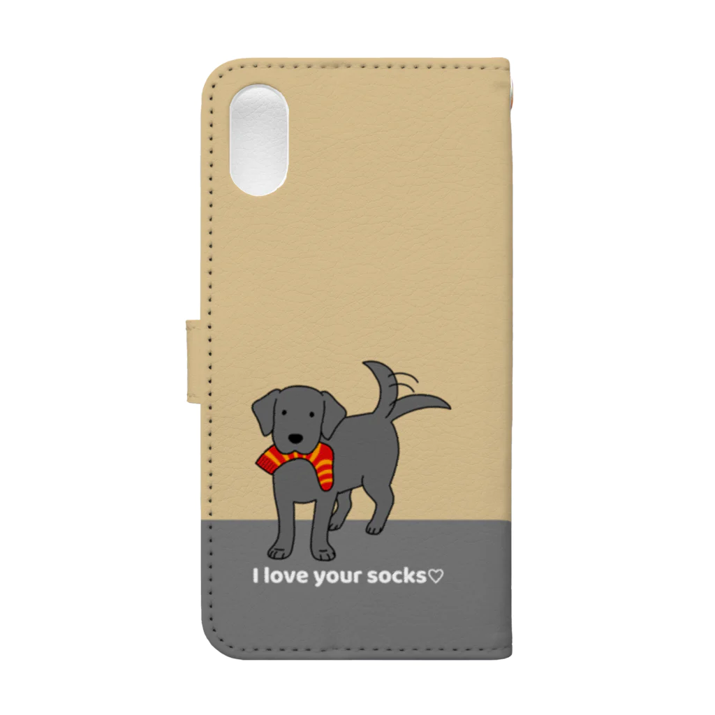 efrinmanのlabradorブラック（イエロー） Book-Style Smartphone Case :back