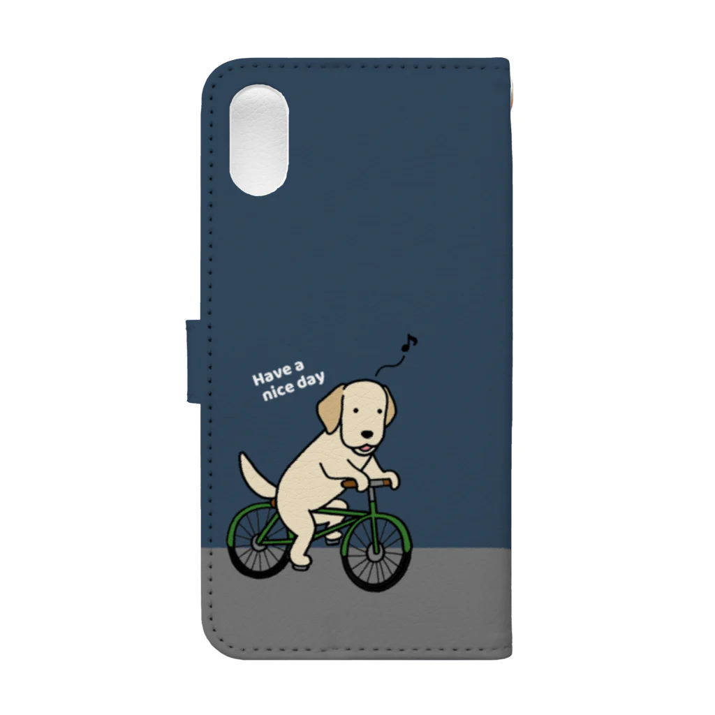 efrinmanのbicycleラブ イエロー（ネイビー） Book-Style Smartphone Case :back