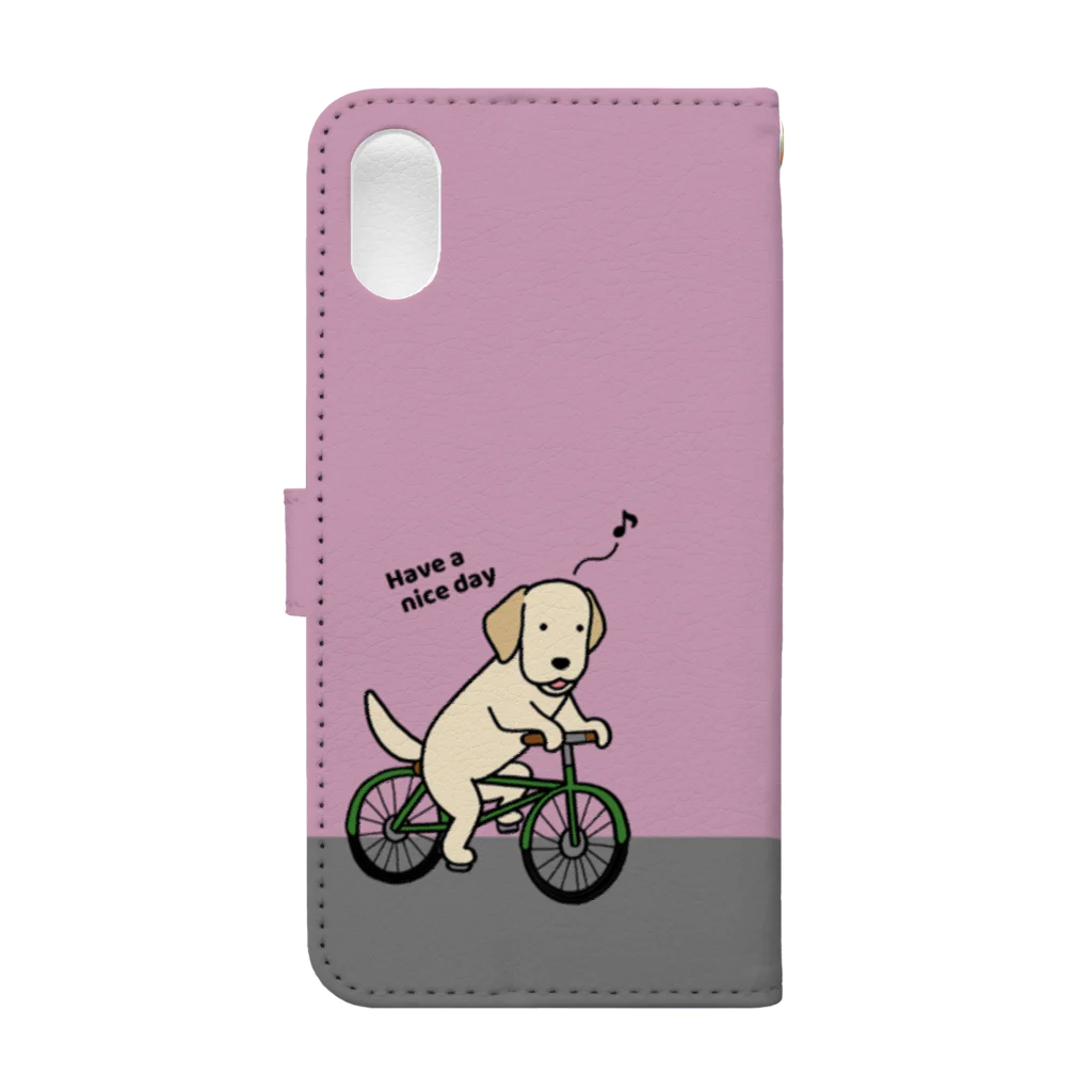 efrinmanのbicycleラブ イエロー（ピンク） Book-Style Smartphone Case :back