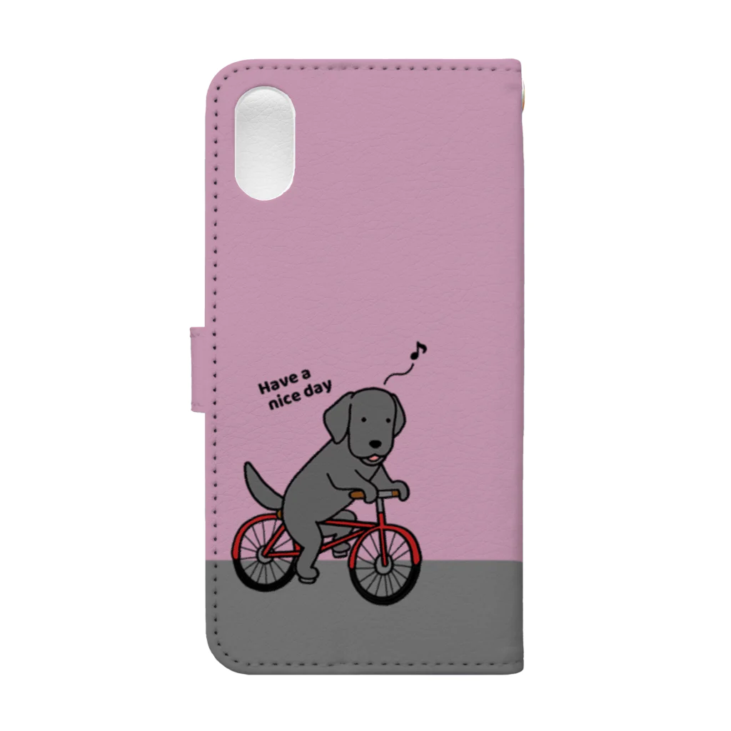 efrinmanのbicycleラブ 黒（ピンク） Book-Style Smartphone Case :back