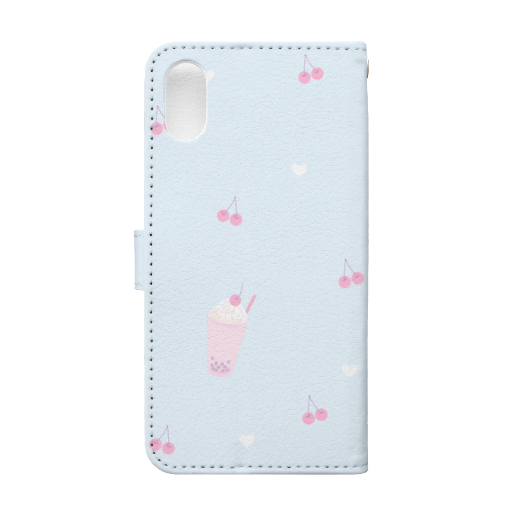 kuroki  miyaのゆめかわタピオカ 水色 Book-Style Smartphone Case :back