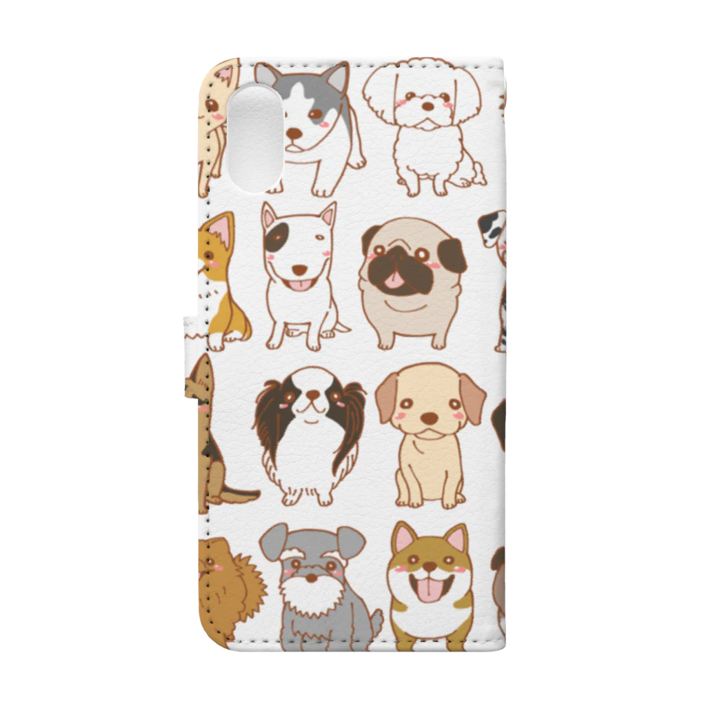 わんわん🐾のわんわん🐾たくさん🐾 Book-Style Smartphone Case :back