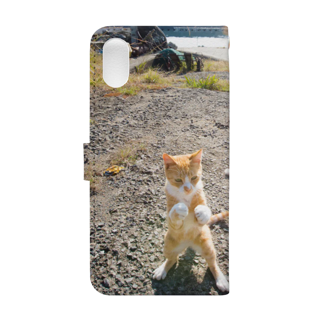 猫写真家　森永健一 にゃんこ屋 SUZURIストアの空中殺法 Book-Style Smartphone Case :back