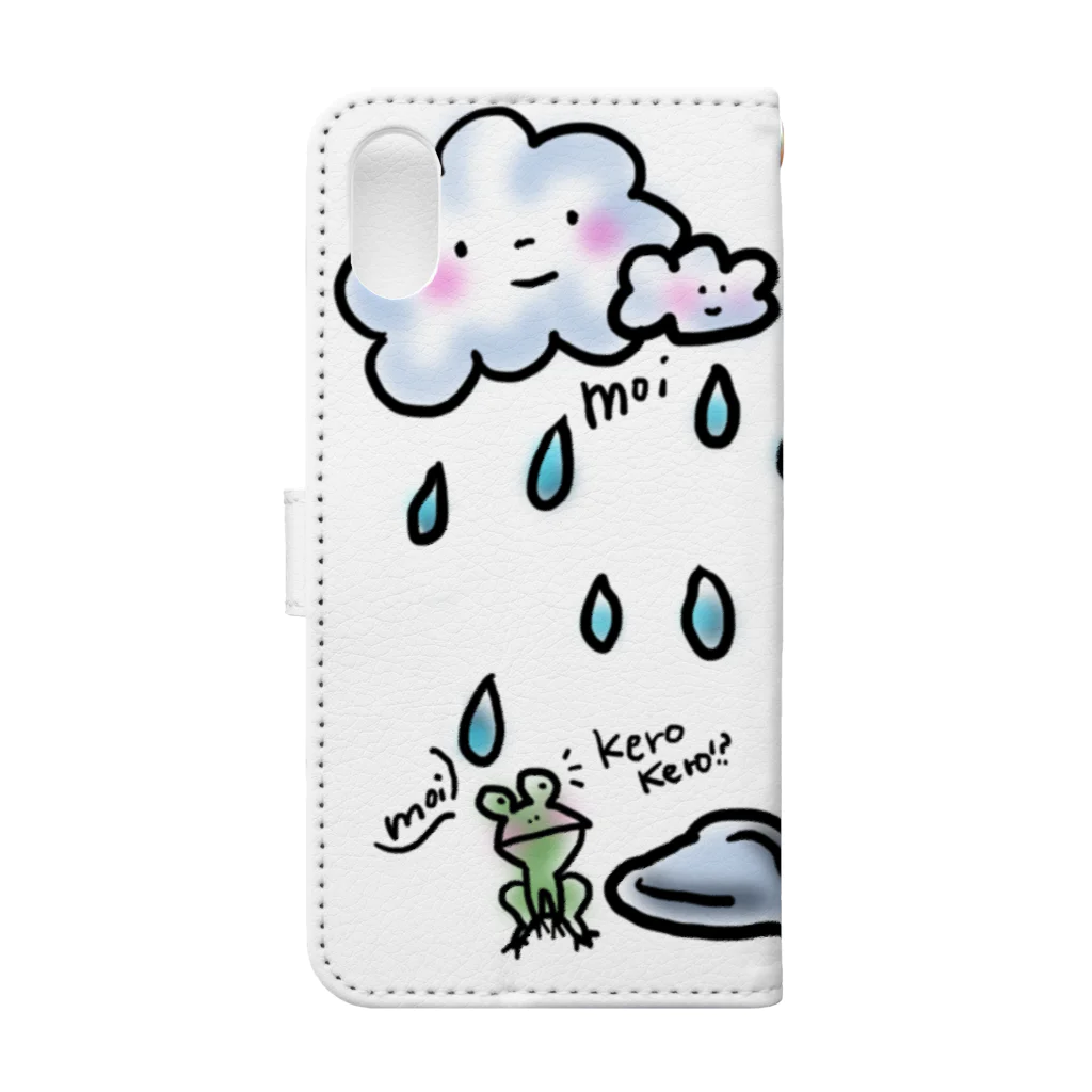 nuppuのTsubomiちゃん　雨も大好きシリーズ　W Book-Style Smartphone Case :back