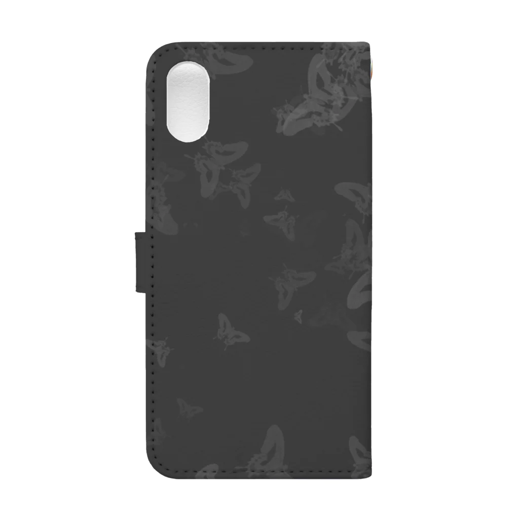 Nocturneの蝶（濃いグレー）  Book-Style Smartphone Case :back