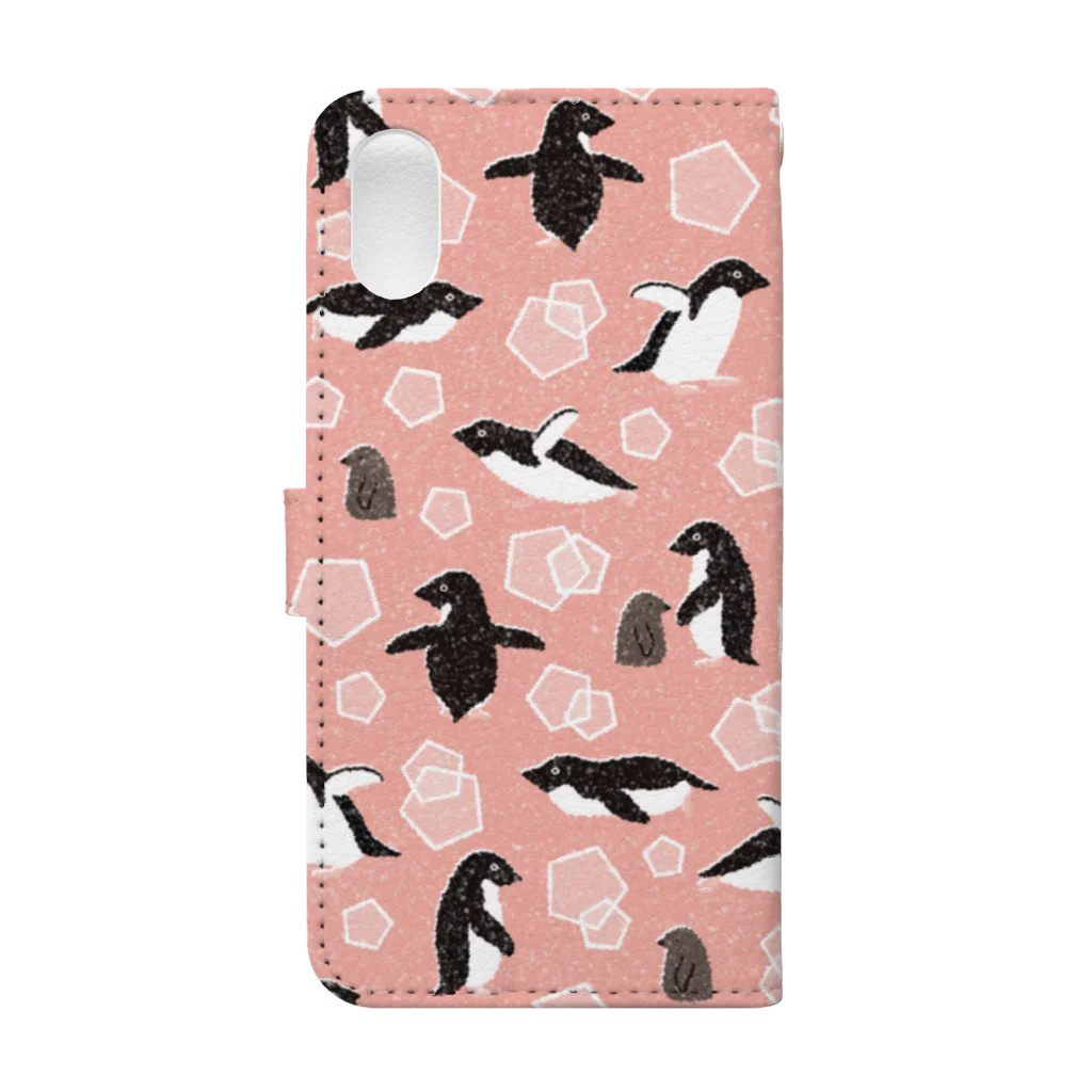 123izmのペンギン（赤） Book-Style Smartphone Case :back