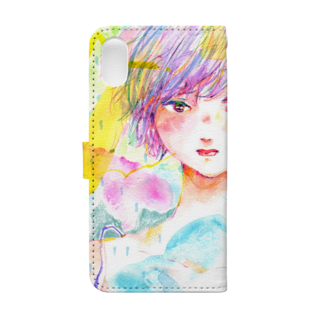 HAGU HOSHINO COLLABORATION STOREの【福井伸実】HAGU HOSHINO Smartphone Case 手帳型スマホケースの裏面