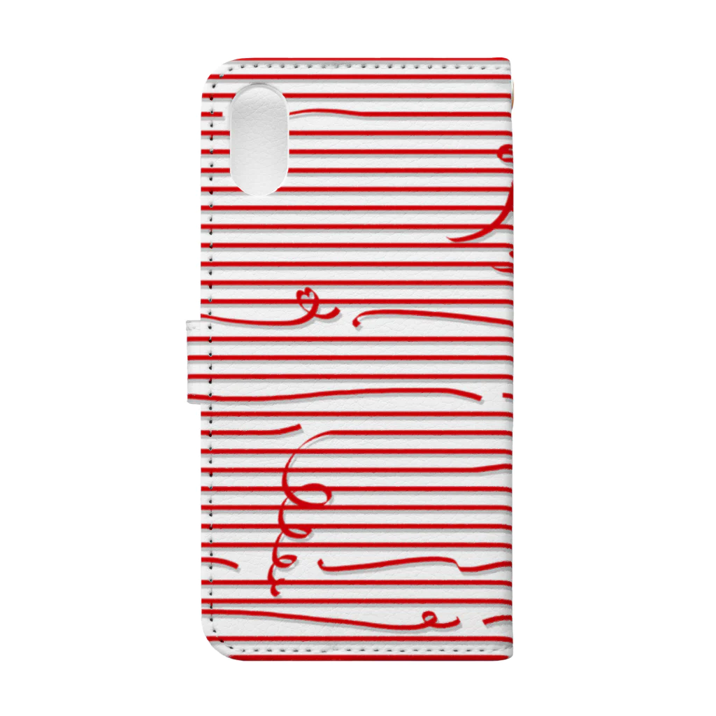 dizzyのRed Stripes Book-Style Smartphone Case :back