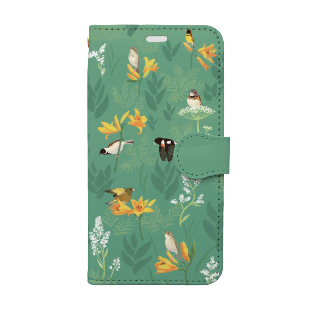piro piro piccoloの原生花園の野鳥 Book-Style Smartphone Case
