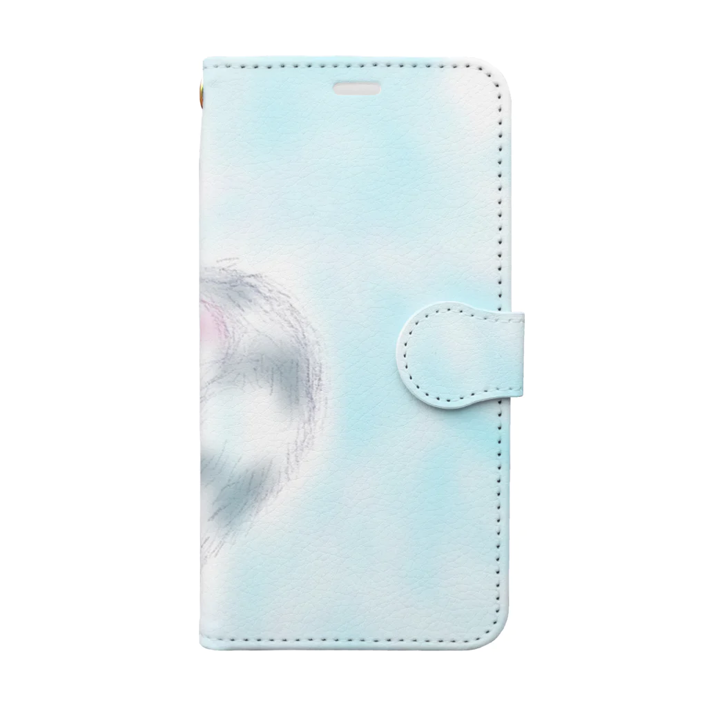 ニジイロソラモヨウのトラの威を借るウサギ (blue) Book-Style Smartphone Case