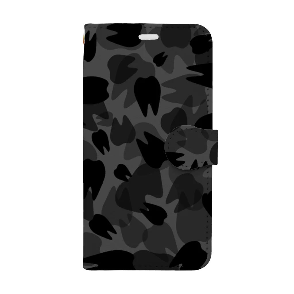 KAAK studioのTooth camo ジェットブラック Book-Style Smartphone Case