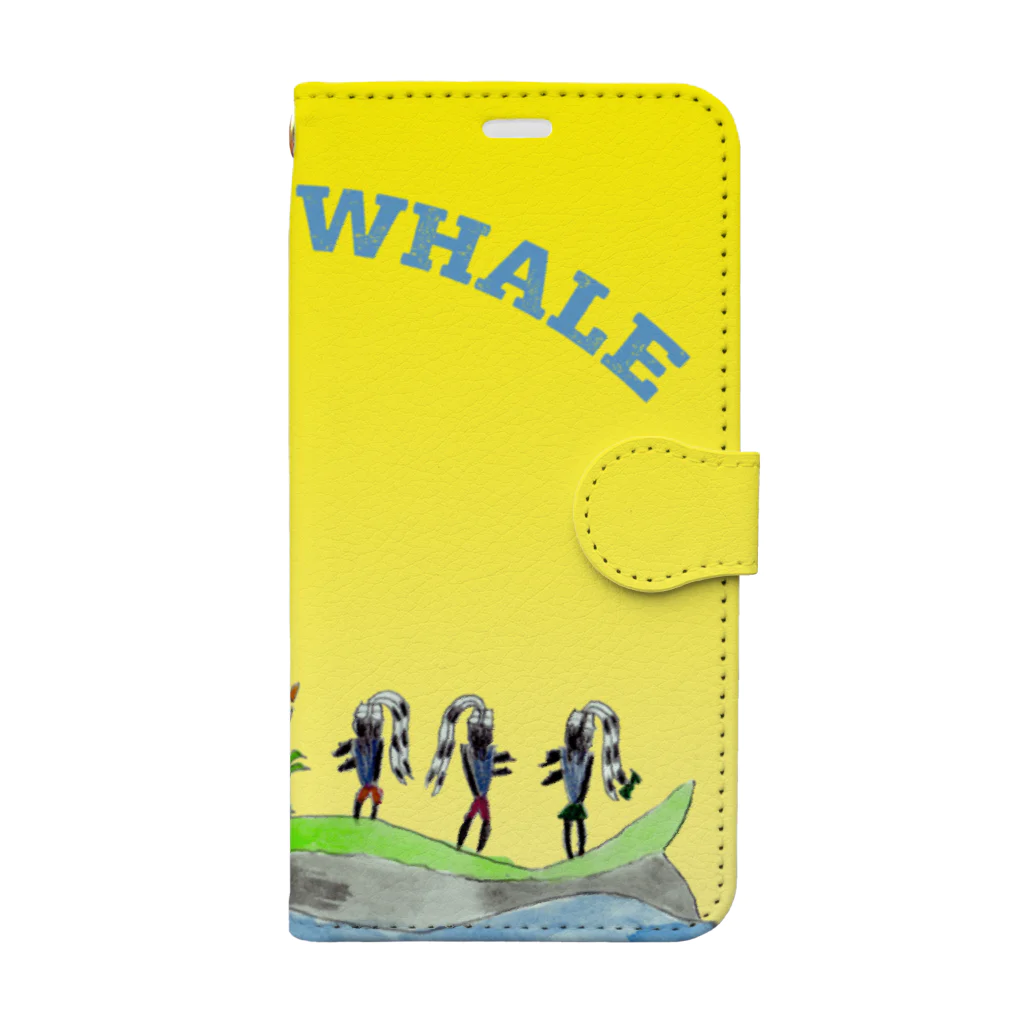 HAJIME-TALUのアイランドホエール🐳手帳型スマホケース＊ふしぎないきものシリーズ＊ISLAND WHALE 手帳型スマホケース 手帳型スマホケース