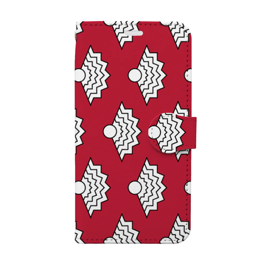 Nippon Malaya / 日本マラヤのNIMAFUKU (Pattern - Red) 手帳型スマホケース