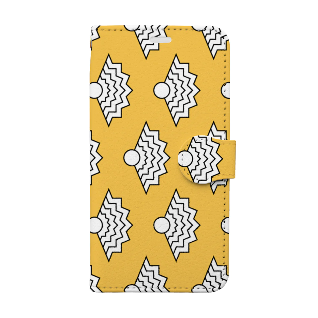 Nippon Malaya / 日本マラヤのNIMAFUKU (Pattern - Yellow) 手帳型スマホケース