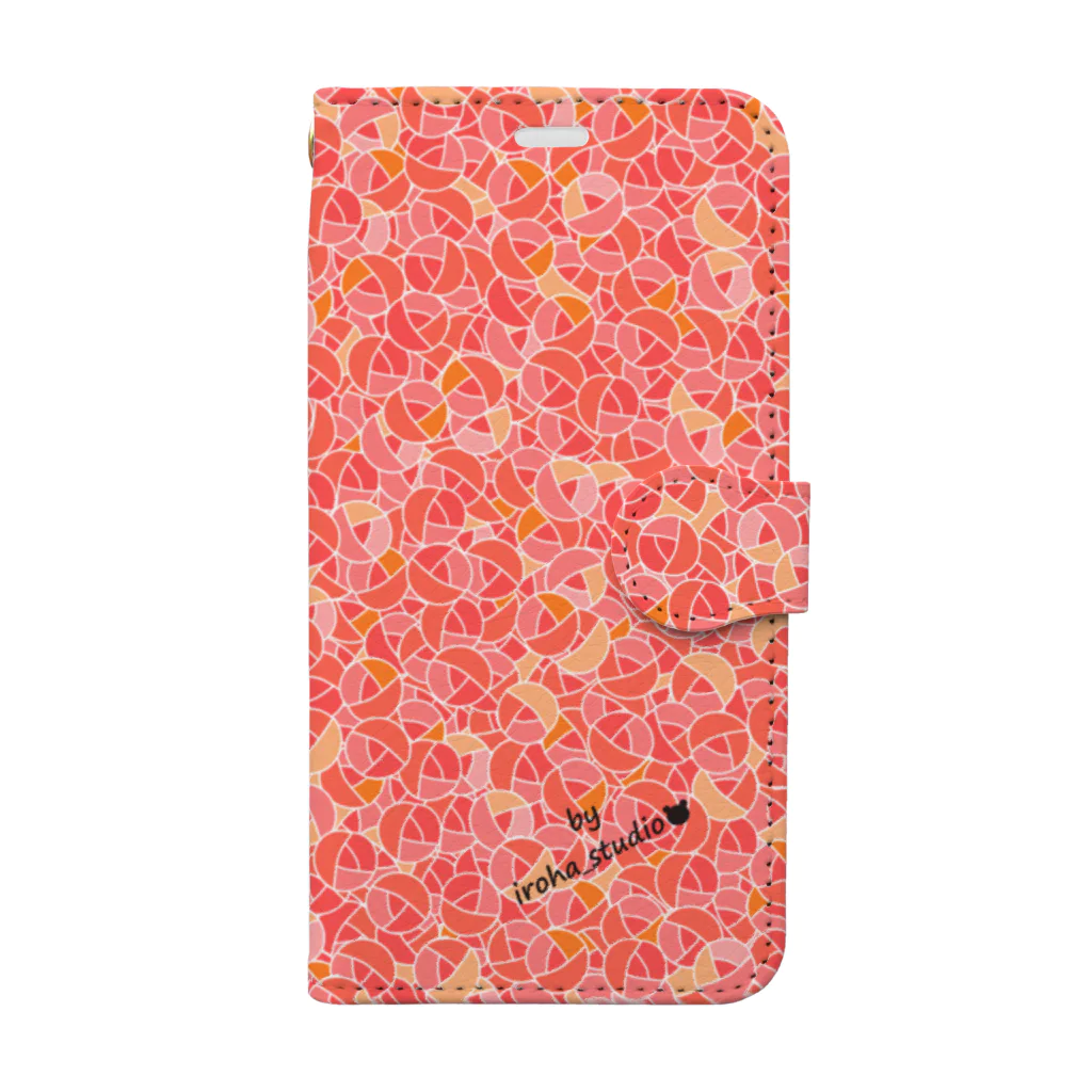 iroha_studioのRose pattern (Sweet) 手帳型スマホケース