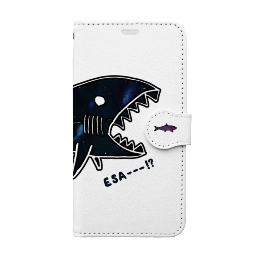 ユウレイのサメとイワシ(ホワイト) Book-Style Smartphone Case