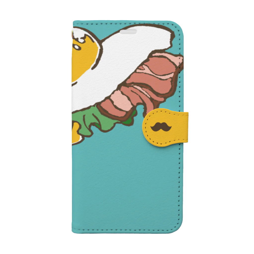 ハルイロ雑貨店　suzuri支店の【iPhoneX専用】目玉焼きトロトロ派 Book-Style Smartphone Case