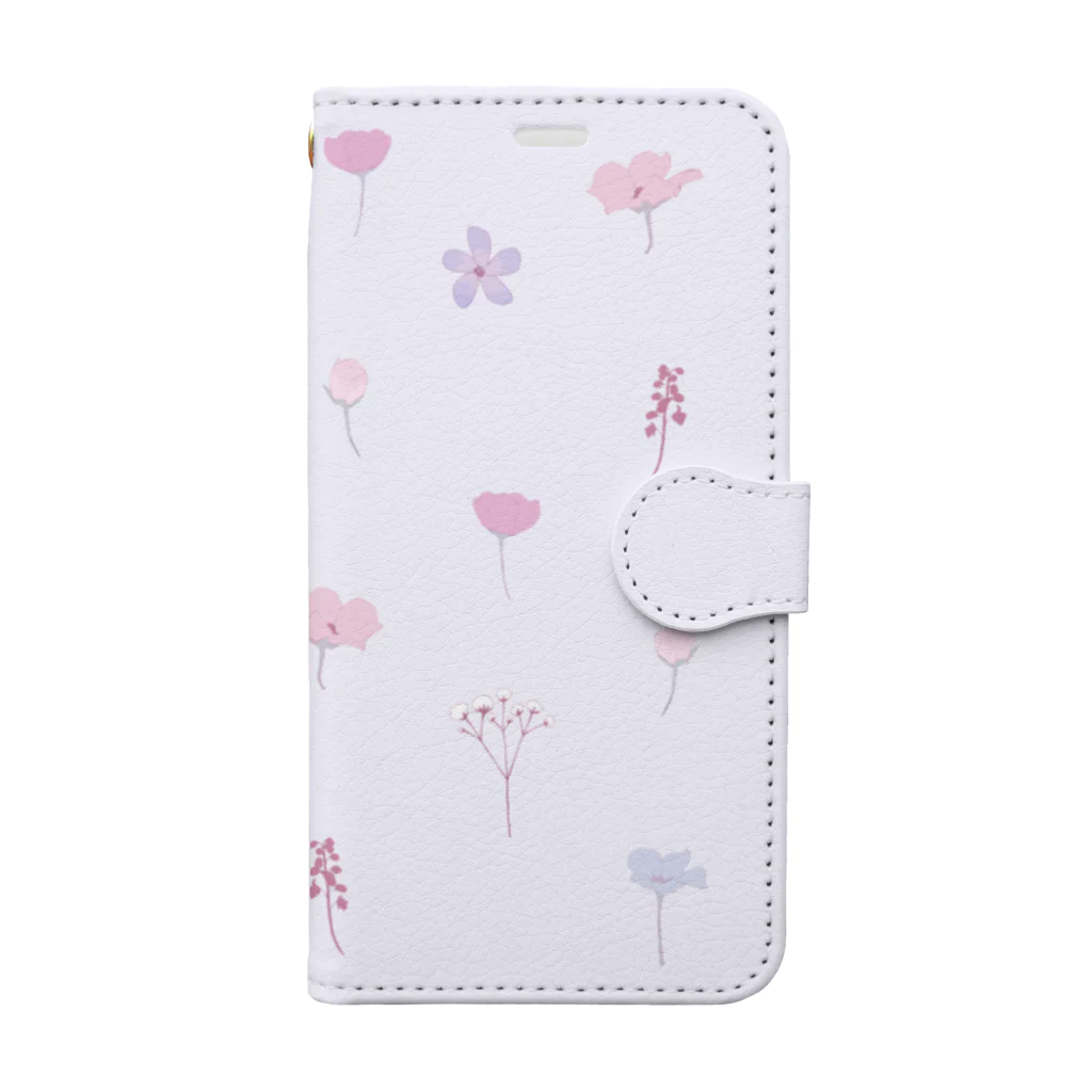 kuroki  miyaの押し花風 Book-Style Smartphone Case