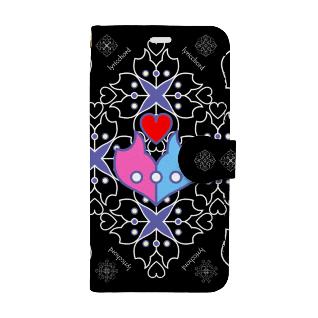 ERIKOERIN ART SHOPの浪漫花-ROMANKA-／ブラック Book-Style Smartphone Case