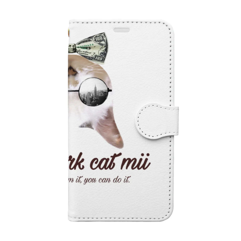 Mii's Shopのニューヨークキャットみー Book-Style Smartphone Case