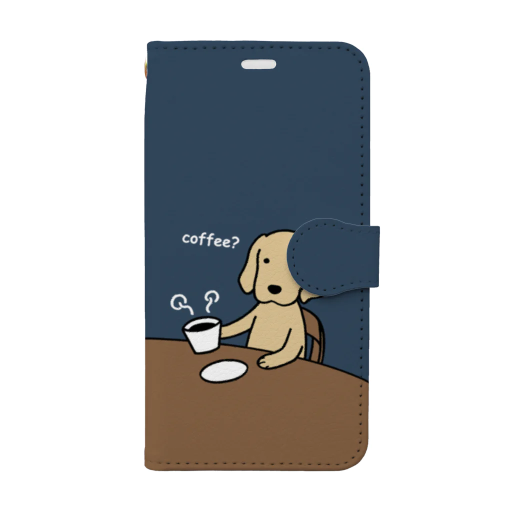 efrinmanのコーヒー&スナック（ネイビー） Book-Style Smartphone Case