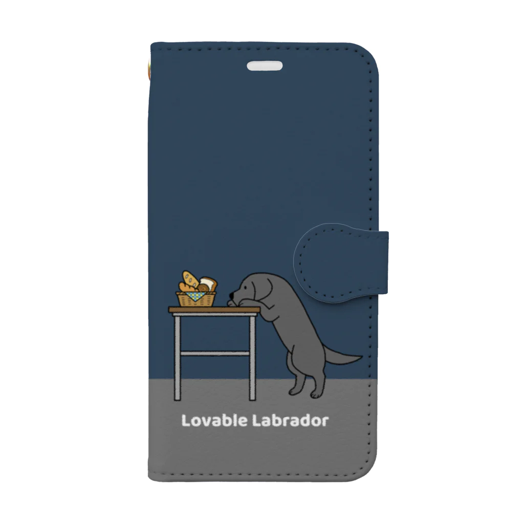 efrinmanのlabradorブラック（ネイビー） Book-Style Smartphone Case