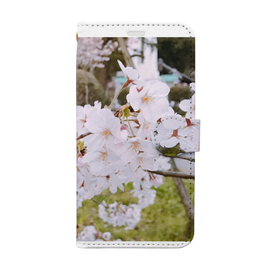 たのしくかいてきに！の桜 手帳型スマホケース