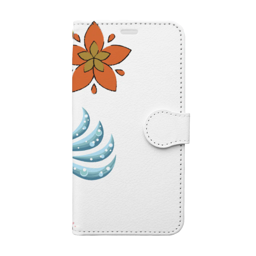 瓶底の空の花の流れ Book-Style Smartphone Case