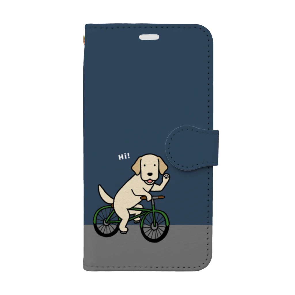 efrinmanのbicycleラブ イエロー（ネイビー） Book-Style Smartphone Case