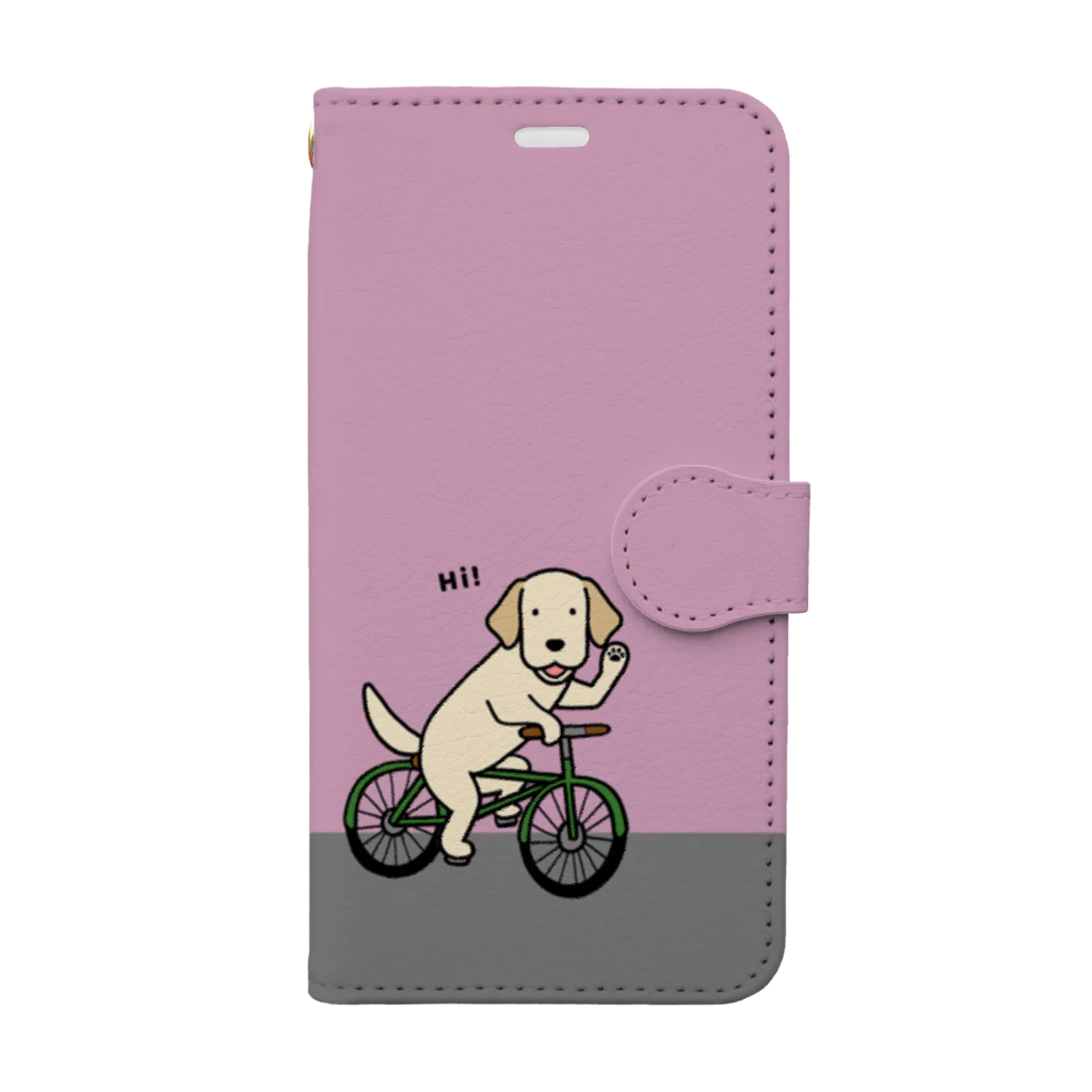 efrinmanのbicycleラブ イエロー（ピンク） Book-Style Smartphone Case