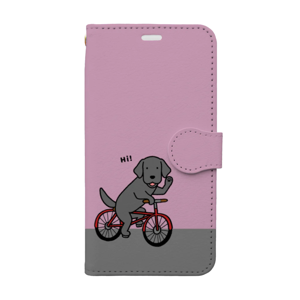 efrinmanのbicycleラブ 黒（ピンク） Book-Style Smartphone Case