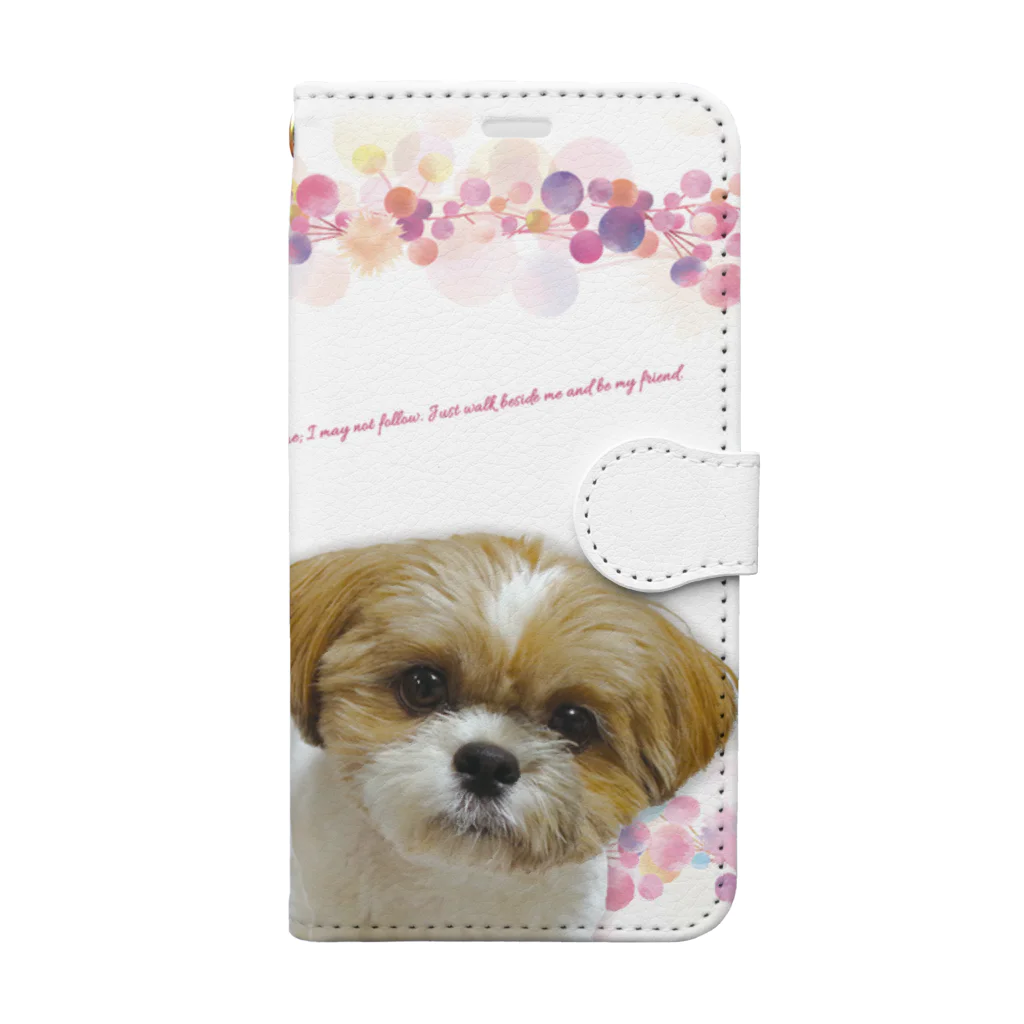 ぽんずのLovelyシーズー犬グッズのシーズー親子のスマホカバー ブルーベリー Book-Style Smartphone Case