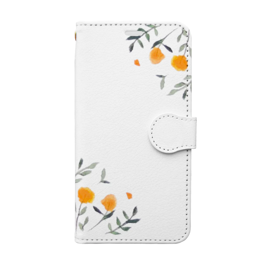 citroncitronのorange flower Book-Style Smartphone Case
