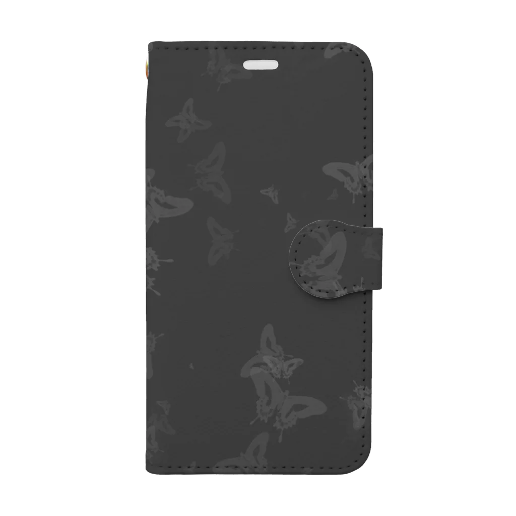 Nocturneの蝶（濃いグレー）  Book-Style Smartphone Case