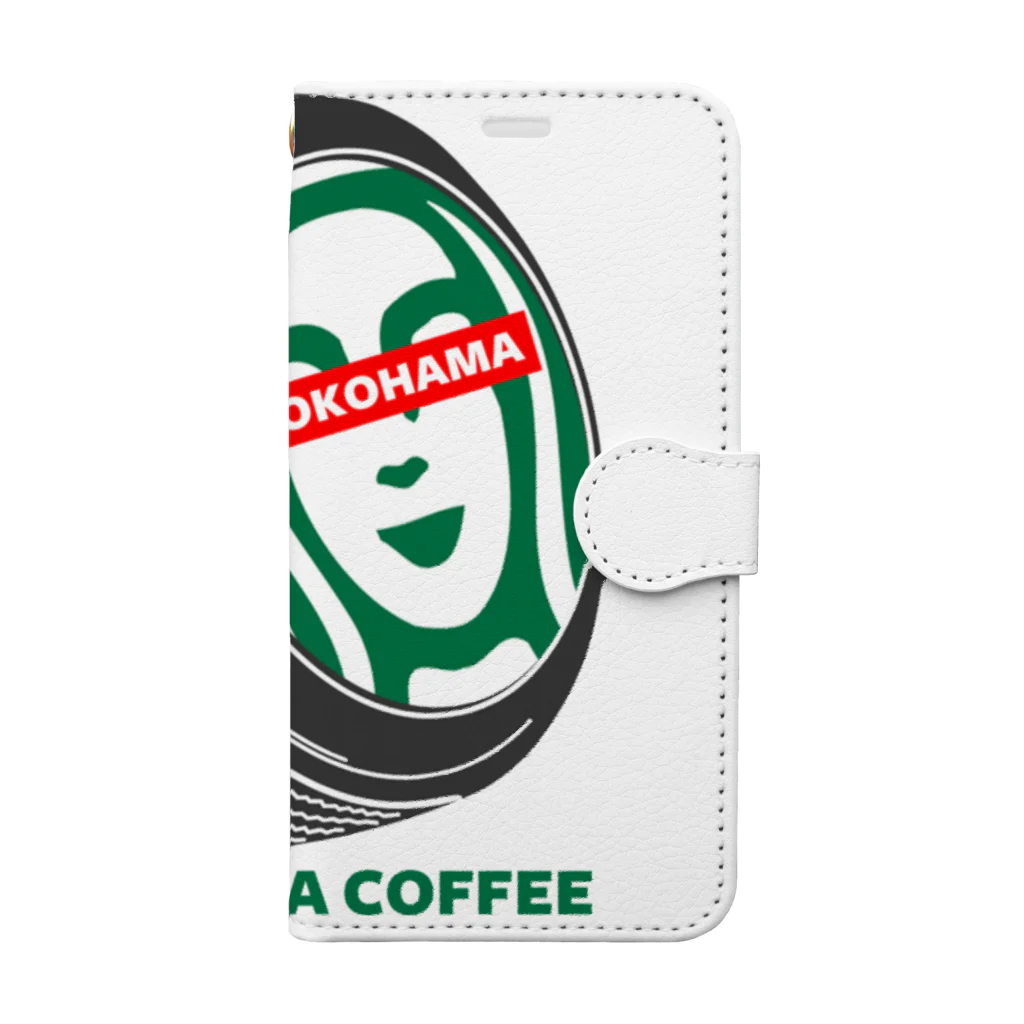 moCoのYOKOHAMA COFFEE 手帳型スマホケース