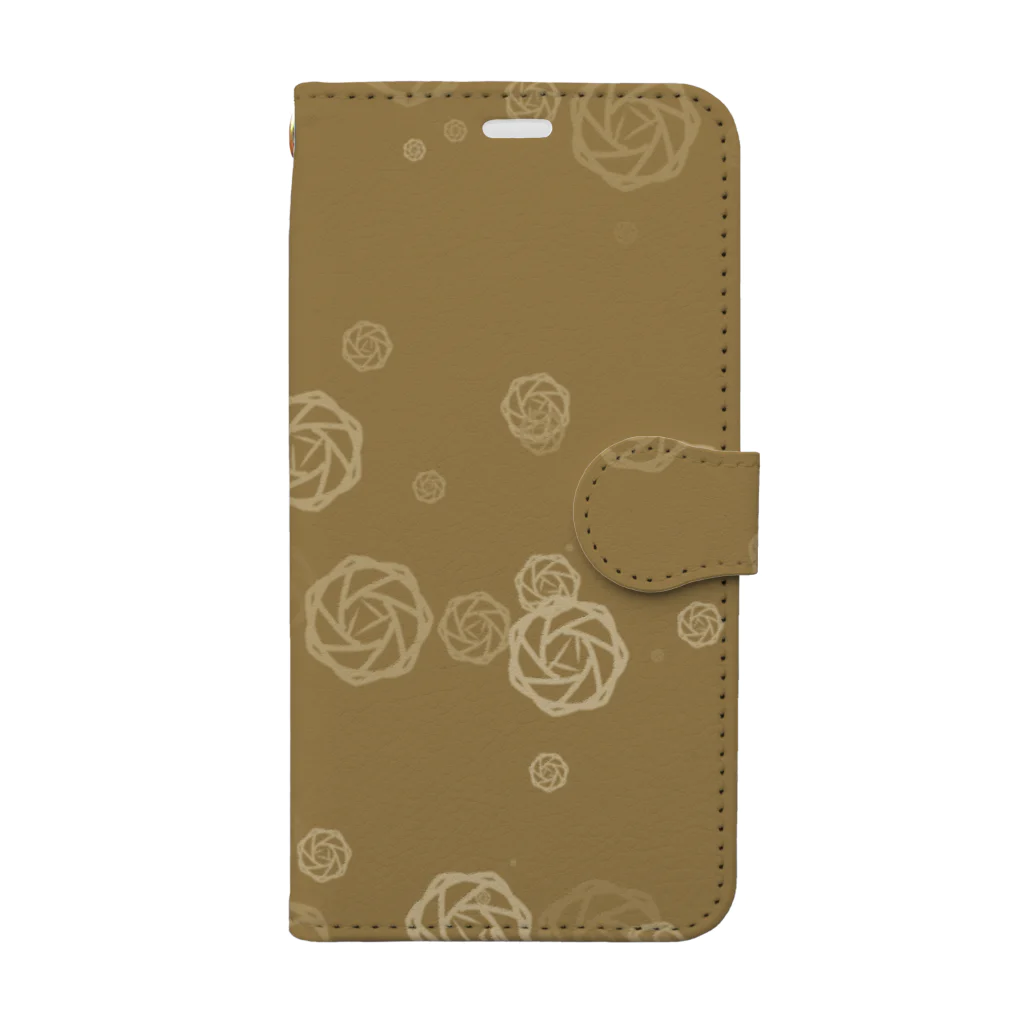 Nocturneの薔薇（キャメル） Book-Style Smartphone Case