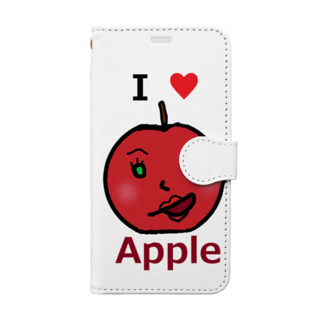 mou2ZOOのＩ♥Apple 手帳型スマホケース