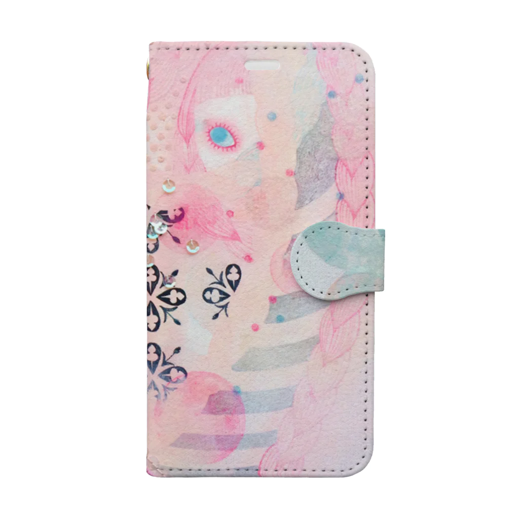 TOMOMIMASUDA-GOODSSTOREの手帳型スマホケース＊「つつまれて いるのです。」 Book-Style Smartphone Case