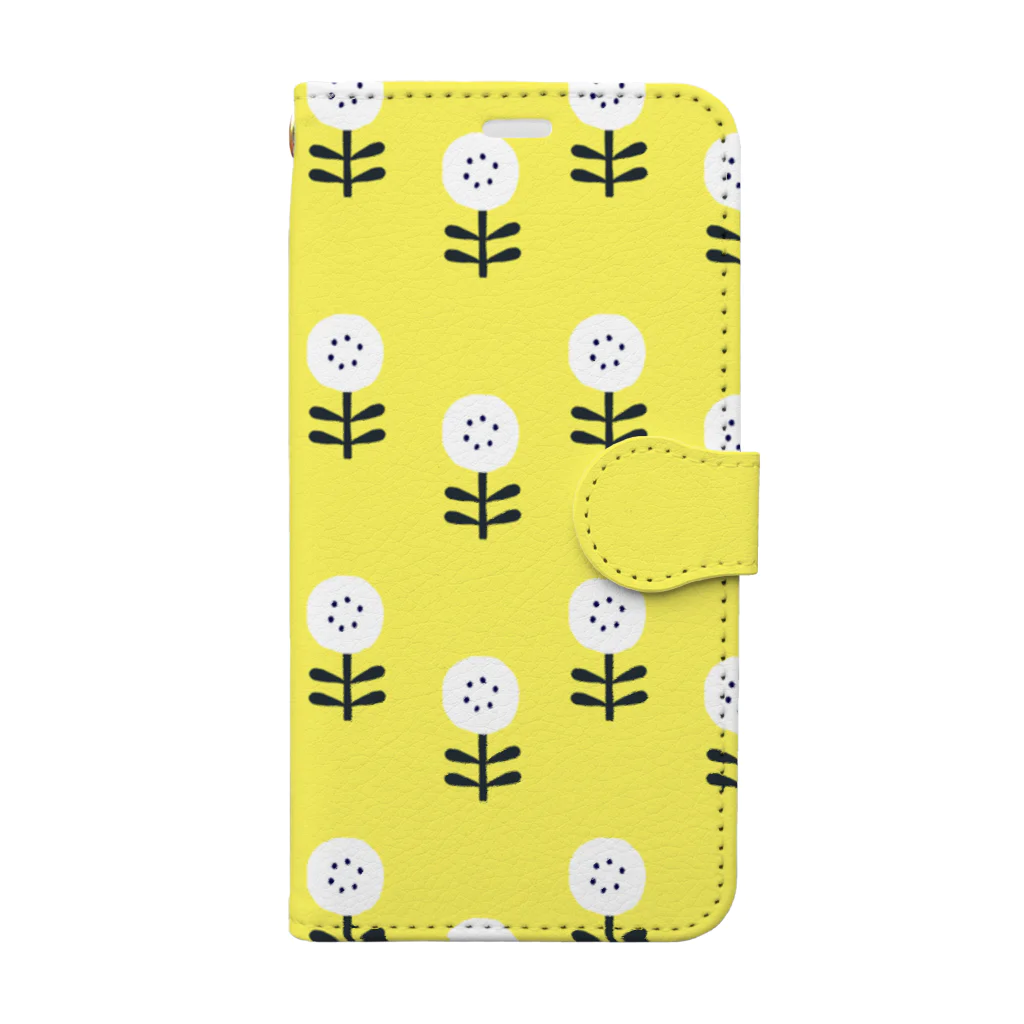 sonoteniの北欧　花柄　イエロー　#102 Book-Style Smartphone Case