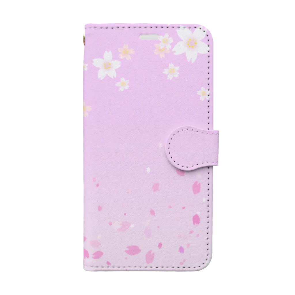 sonoteniの花柄　桜 2　#108 Book-Style Smartphone Case