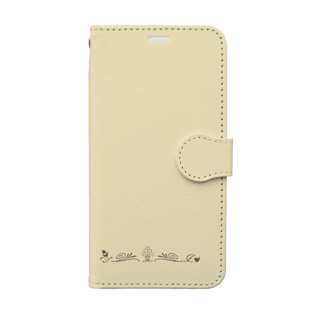 sonoteniのアルファベット　イニシャル　ボタニカル　クリーム　X #203 Book-Style Smartphone Case