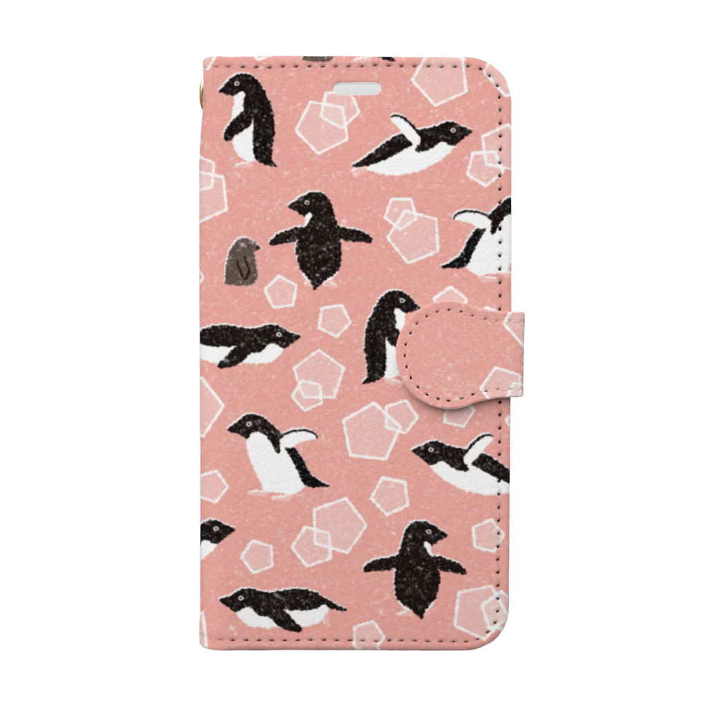 123izmのペンギン（赤） Book-Style Smartphone Case