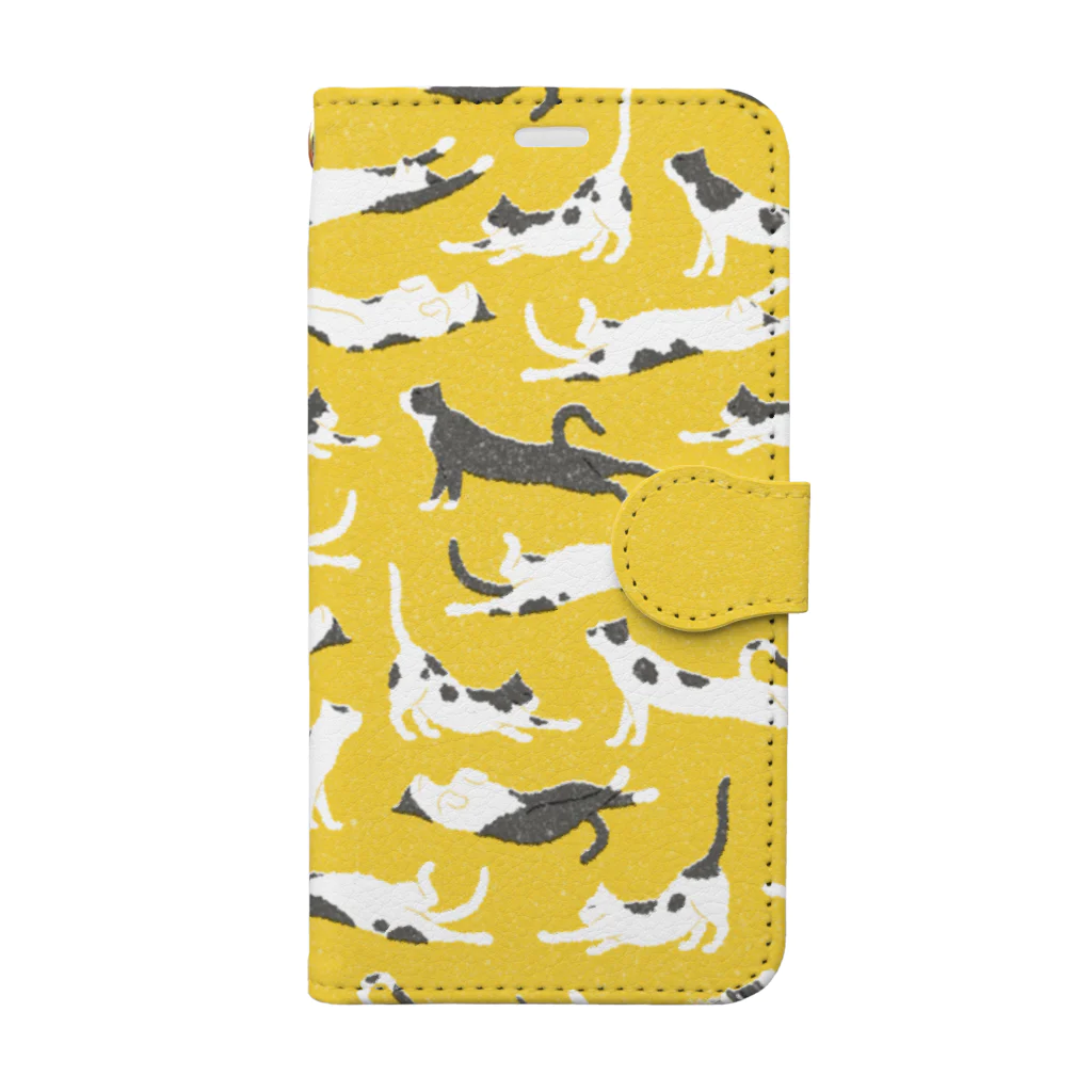 123izmののびのび猫（黄） Book-Style Smartphone Case