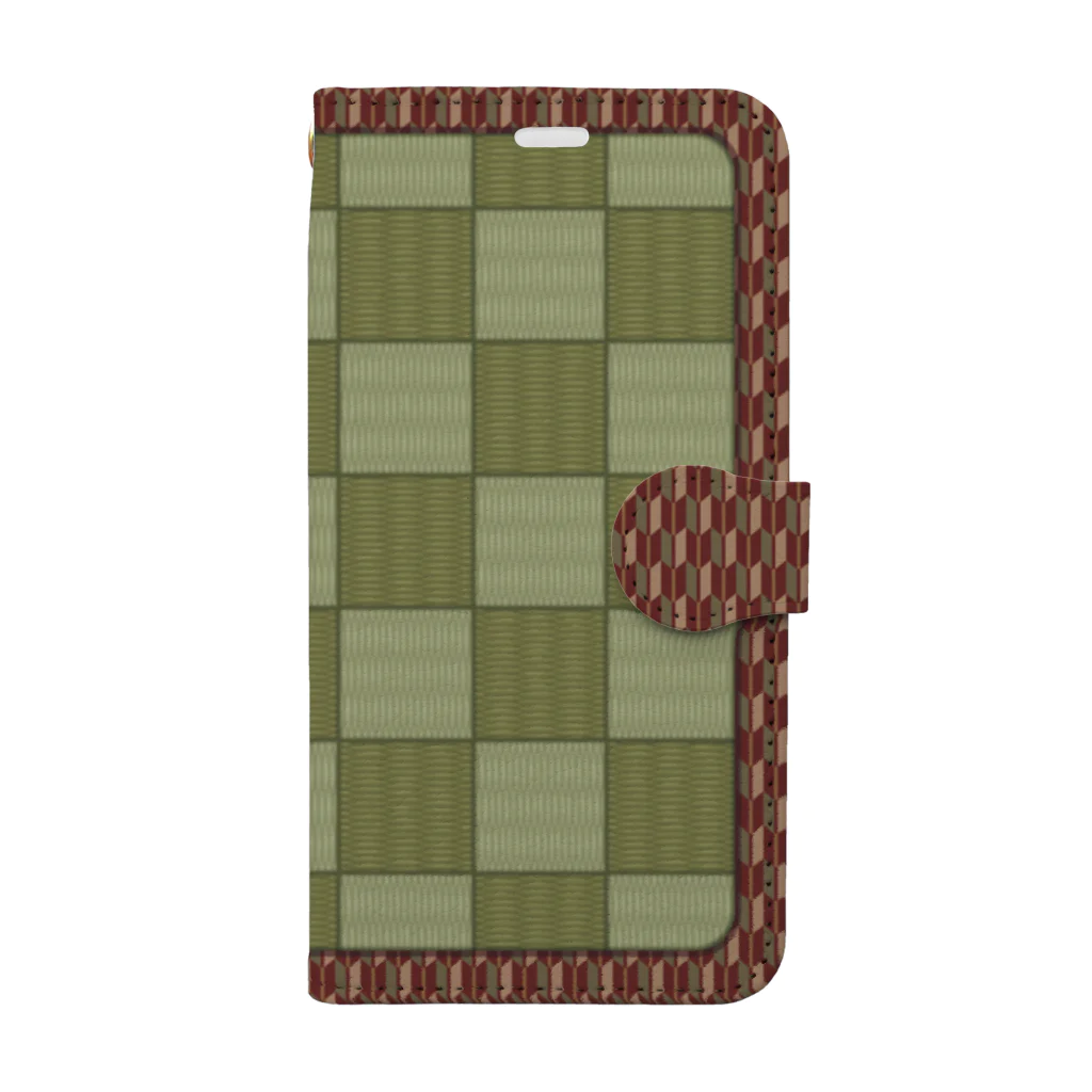 みらいのたたみ　（矢絣の赤ver.) Book-Style Smartphone Case