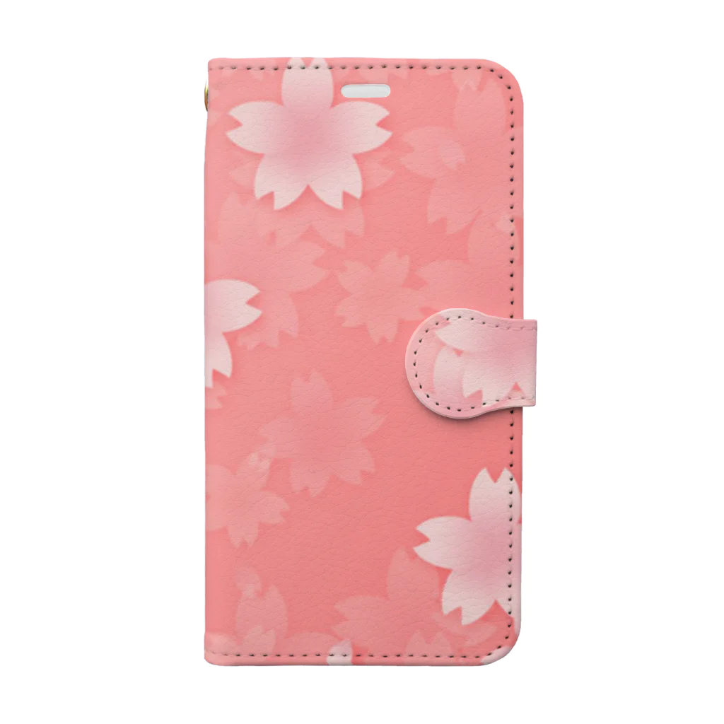 筆森の桜満開 Book-Style Smartphone Case