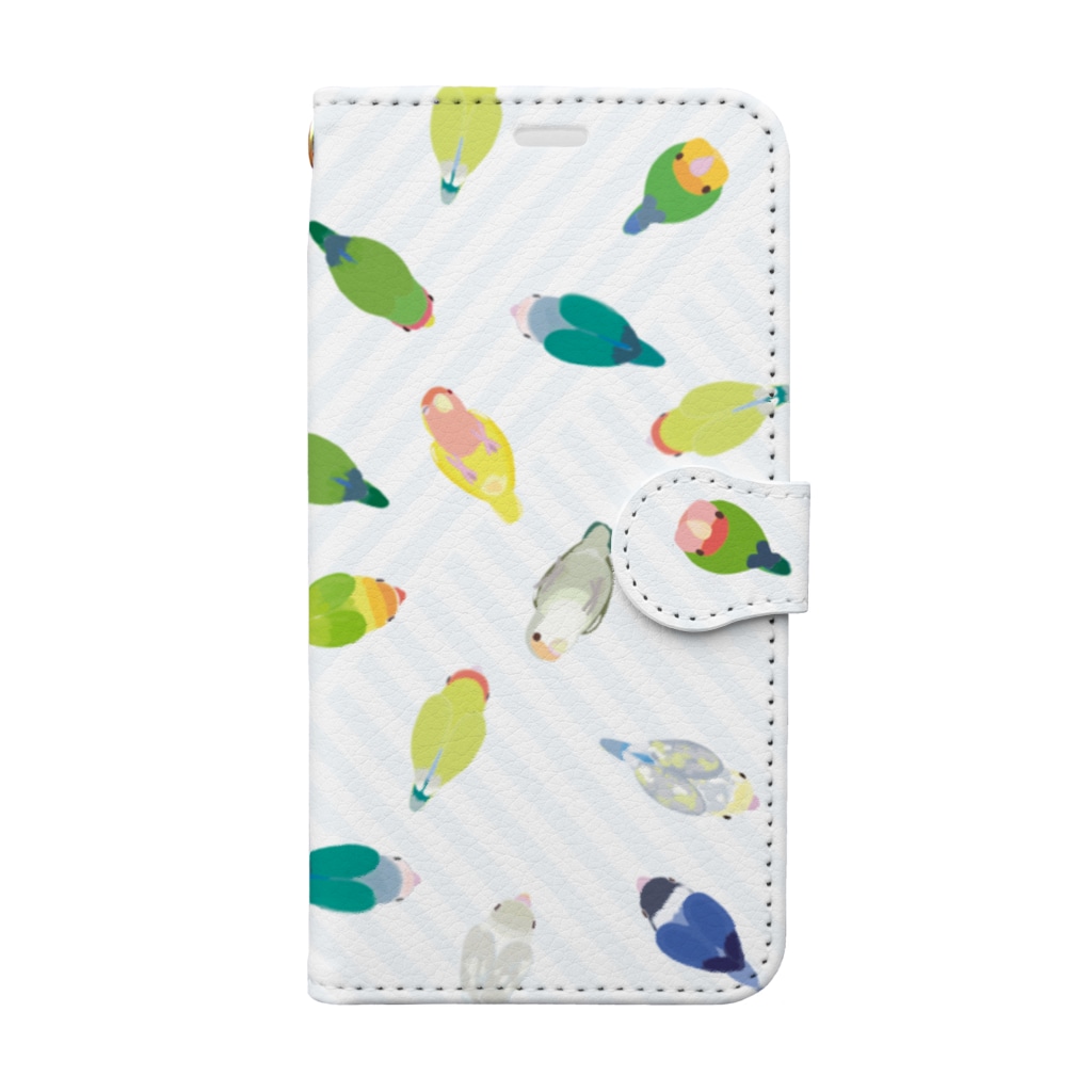 小桜森のラブバード（一面） Book-Style Smartphone Case
