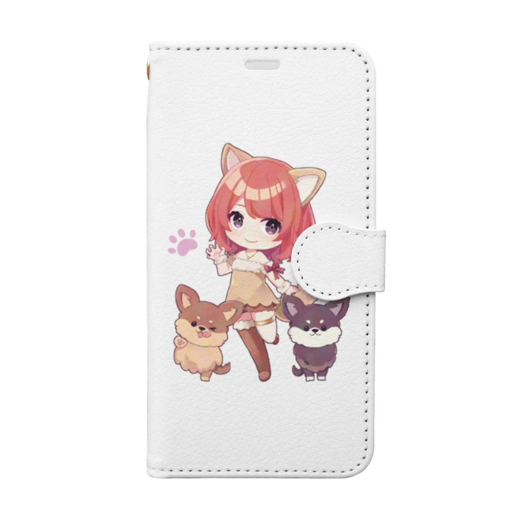 まるぴーとモフモフな愛犬のまるぴーとモフモフな愛犬 Book-Style Smartphone Case