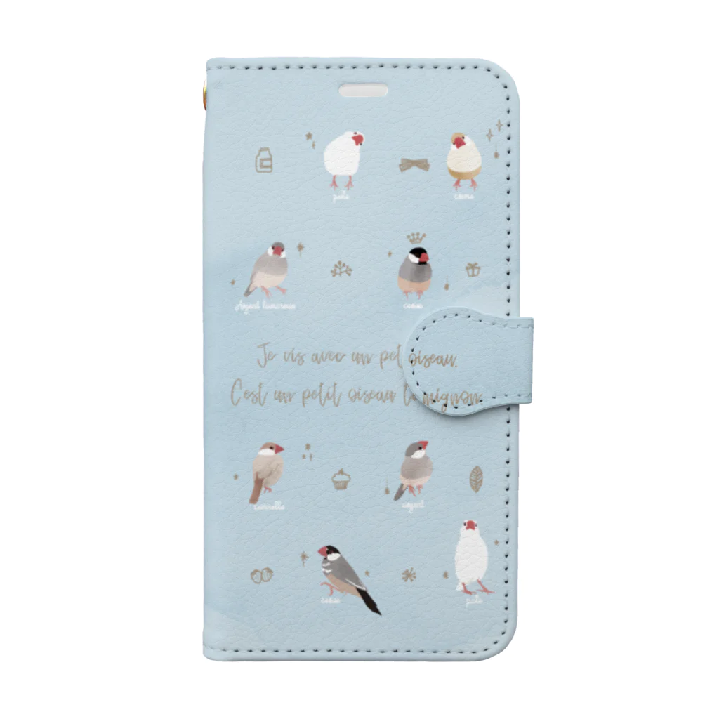 文鳥株式☆会社の文鳥さんスマホケース Book-Style Smartphone Case