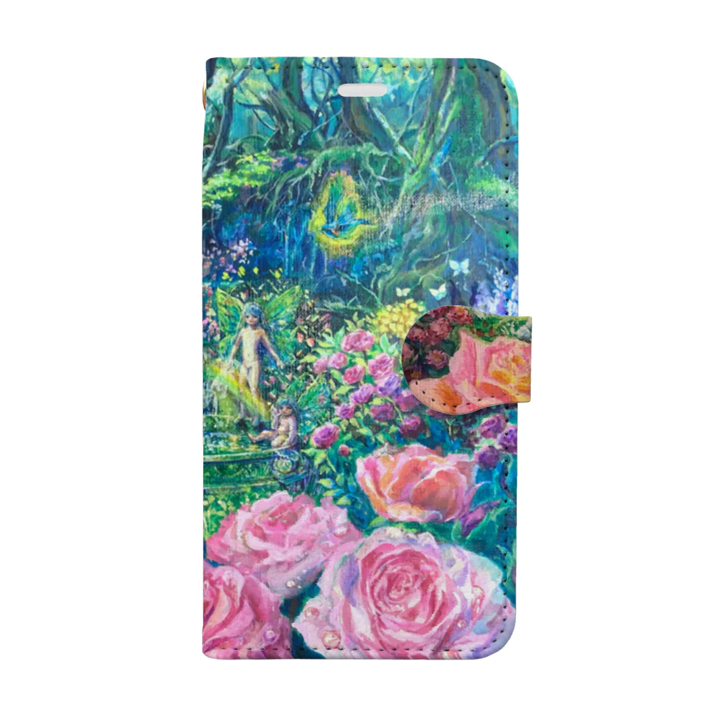 🌿Art shop Kano🌿のrose garden 手帳型スマホケース